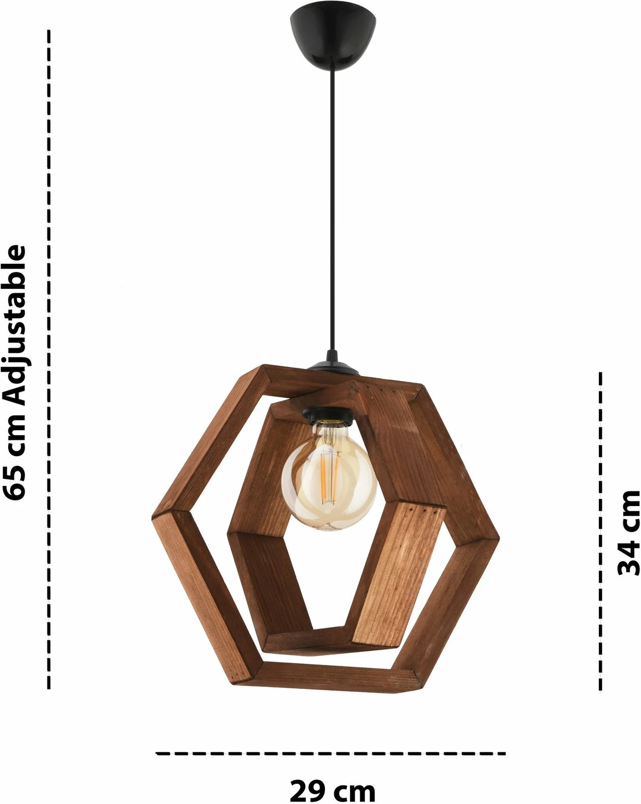 Llambë tavani Opviq, Dualhex, trup druri, ngjyrë kafe e zezë