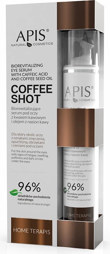 Serum për sy APIS Coffee Shot Biorevitalizing me Coffee Acid dhe Coffee Seed Oil për femra, 10ml