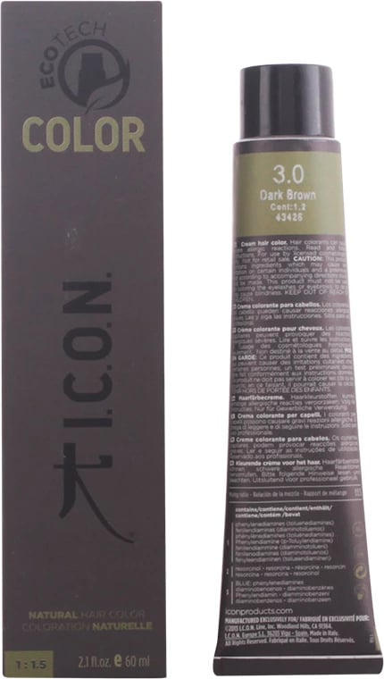 Ngjyrë për flokë ICON Ecotech Color 4 Medium Brown, 60ml