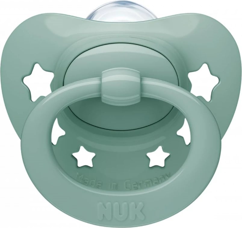 Cicë qetësuese, NUK, Signature Size 1, 0-6 muaj, silikon, jeshile