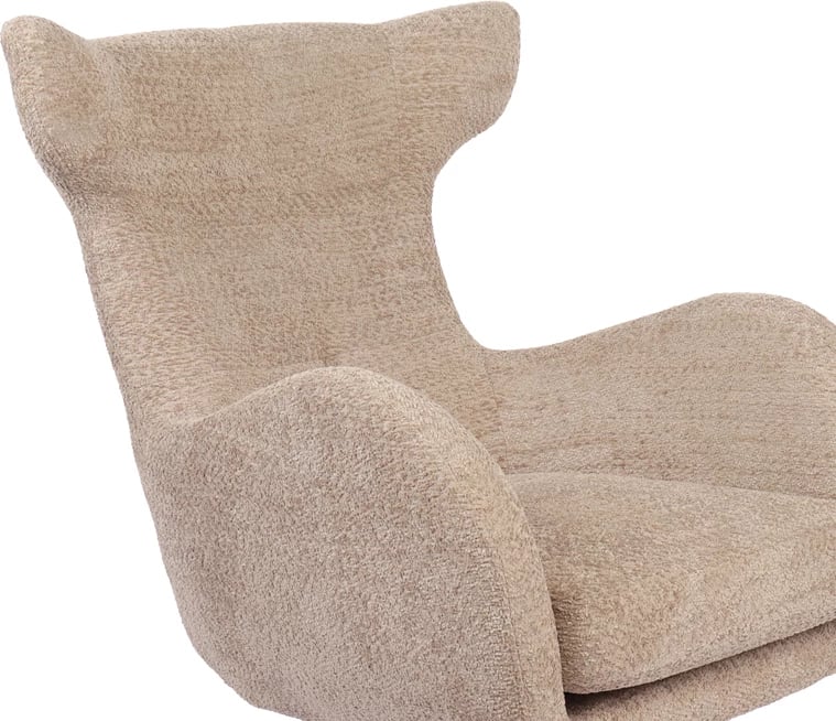 Karrige rrotulluese Zefrina, material bezhë, bazë e zezë, 82x77x99cm