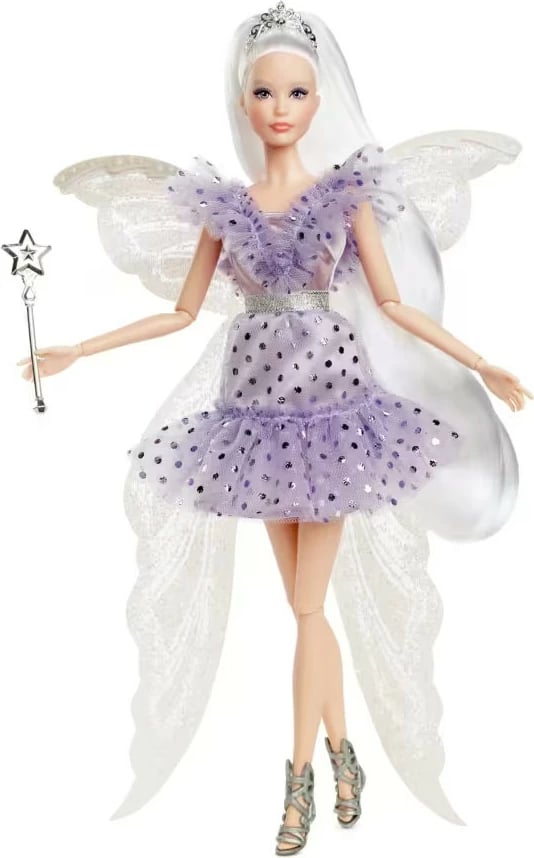 Kukull Barbie Signature Tooth Fairy, Mattel JCW43, me fustan vjollcë dhe aksesorë