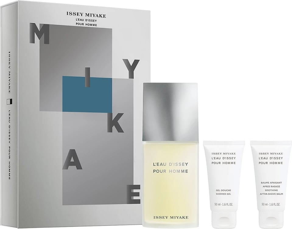 Set Eau de Toilette për meshkuj Issey Miyake L'Eau d'Issey Pour Homme, 125ml + 50ml + 50ml