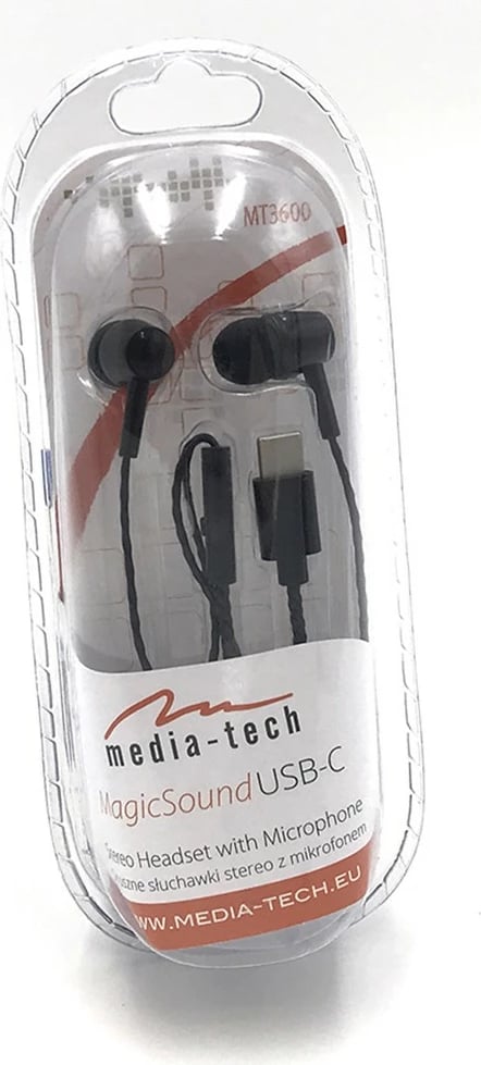 Kufje in-ear Media-Tech Magicsound MT3600K, USB-C, e zezë