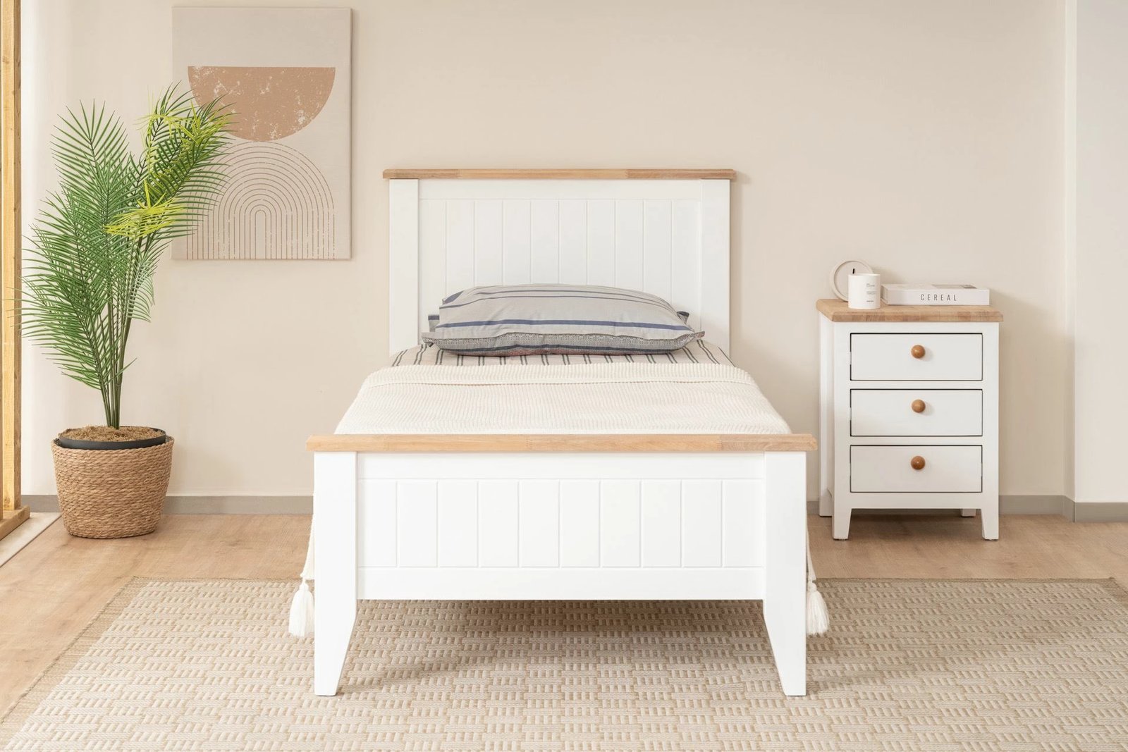 Krevat teke Hanah Home, stil modern country, 90x190