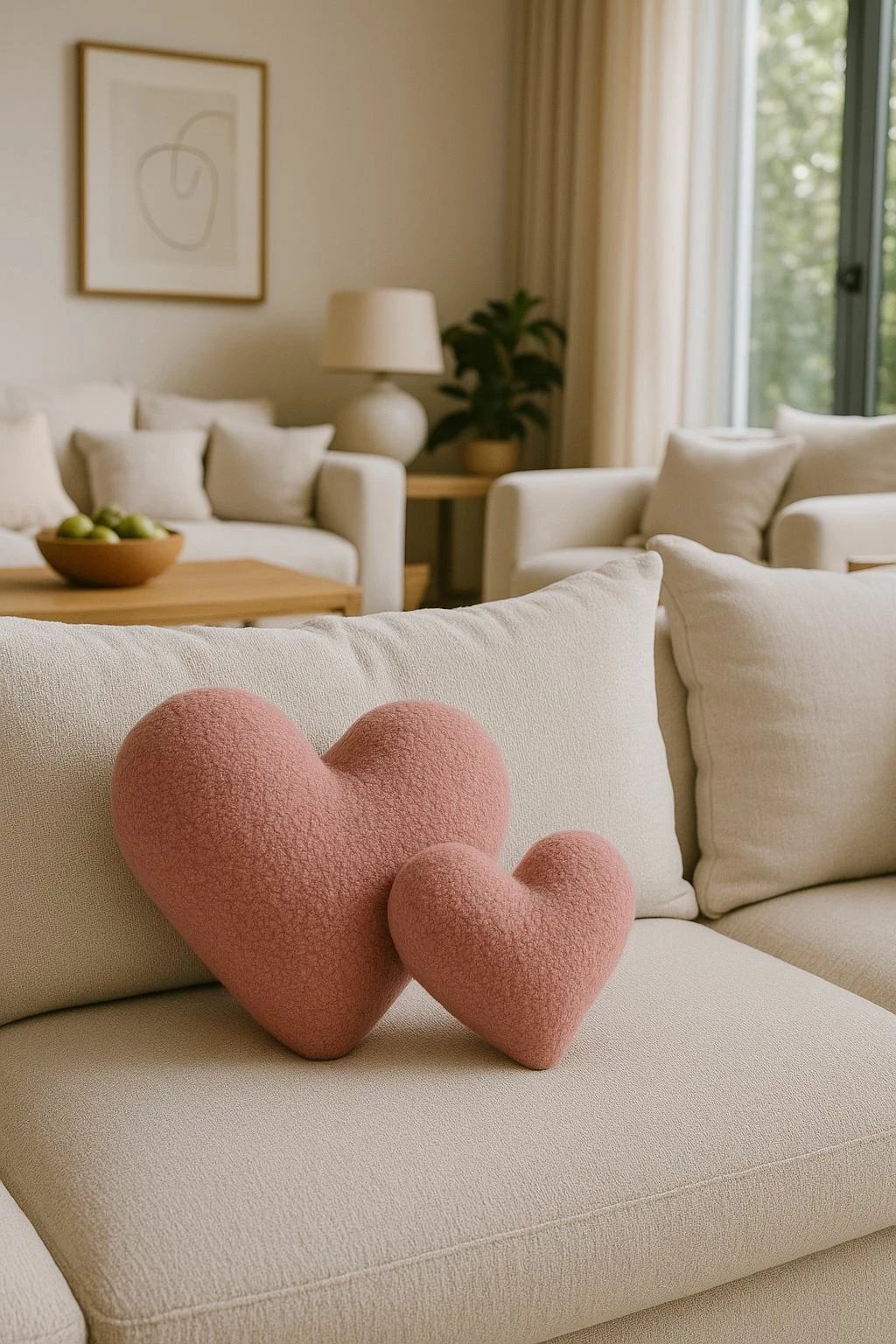 Jastëk zemër i madh Teddy, rozë, Evila Originals