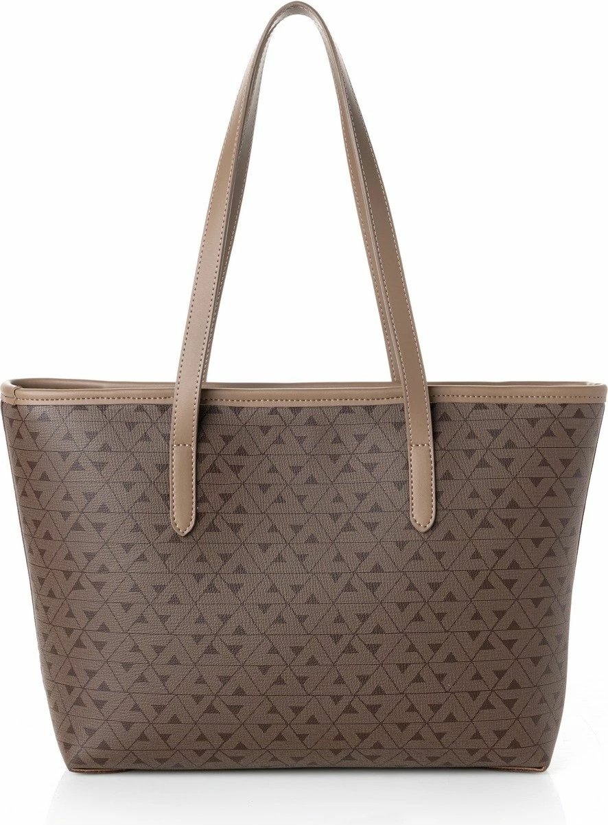 Çantë tote, ngjyrë kafe, Vince Camuto Taormina, monogram