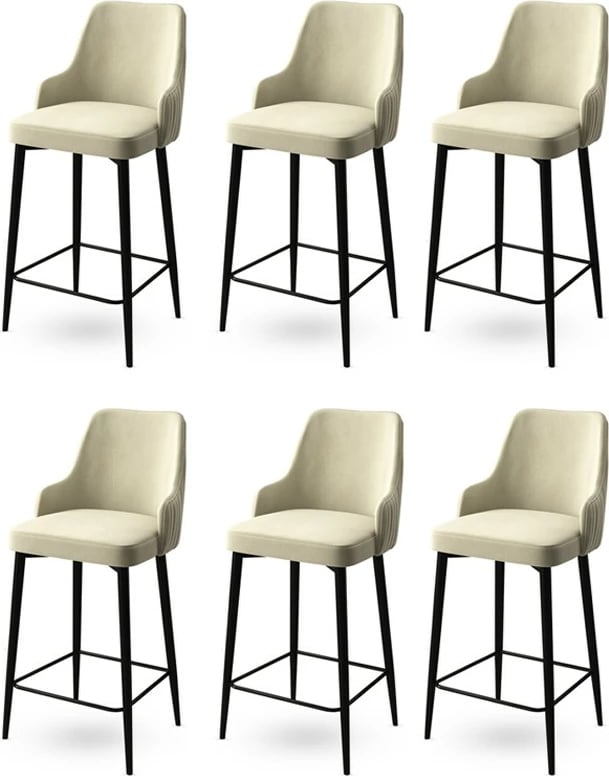 Set karrigesh për bar (6 copë), Hanah Home, Enox, krem, e zezë