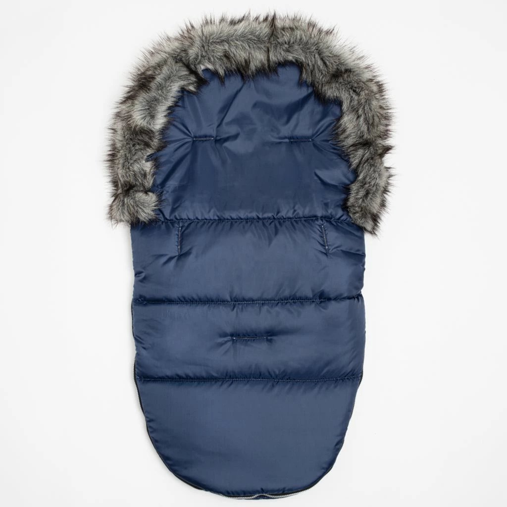 Thes këmbësh dimëror për karrocë/sedilje auto, NEW BABY, Lux Winter Fleece, 49x95 cm, me vrima për rrip 5‑pikësh, blu