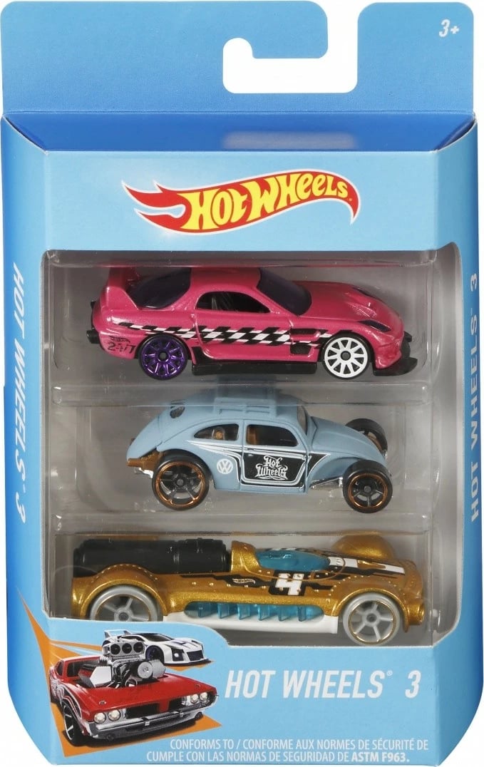 Set veturash lodër Hot Wheels K5904, 3 copë, ngjyra të përziera Set veturash lodër Hot Wheels K5904, 3 copë, ngjyra të përziera
