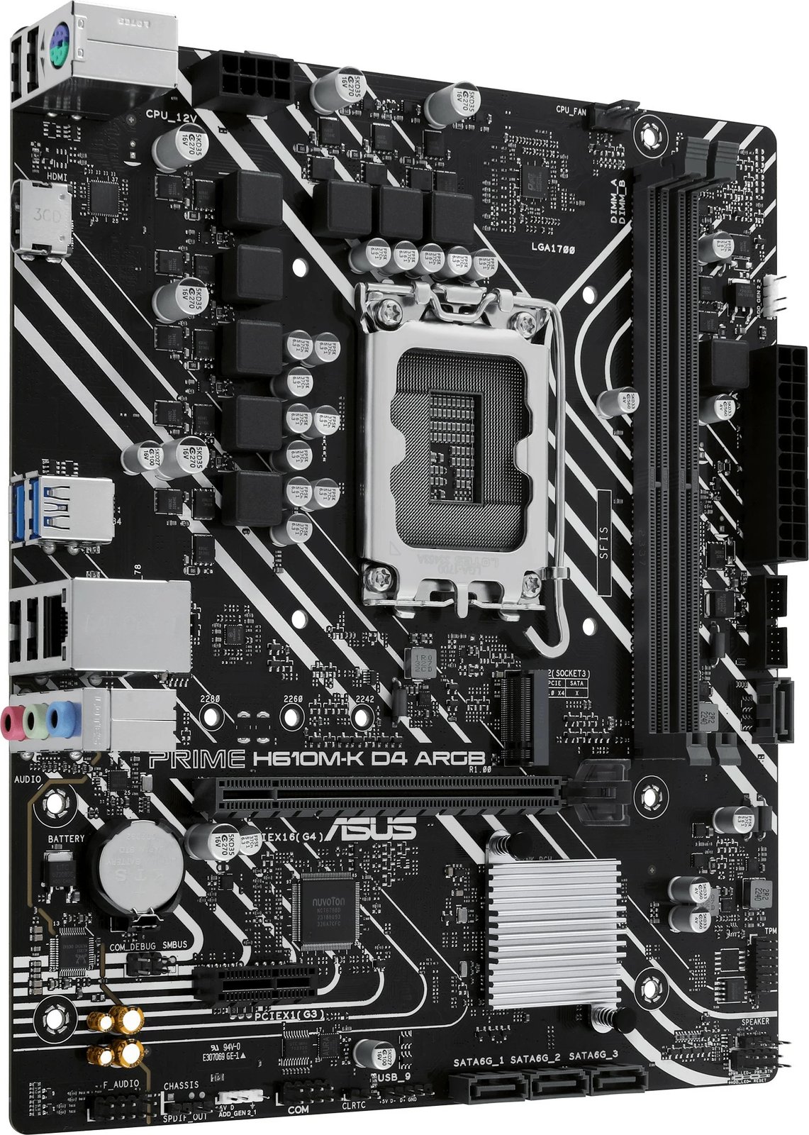 Pllakë amë ASUS PRIME H610M-K D4 ARGB, Intel, LGA 1700, DDR4, 64 GB