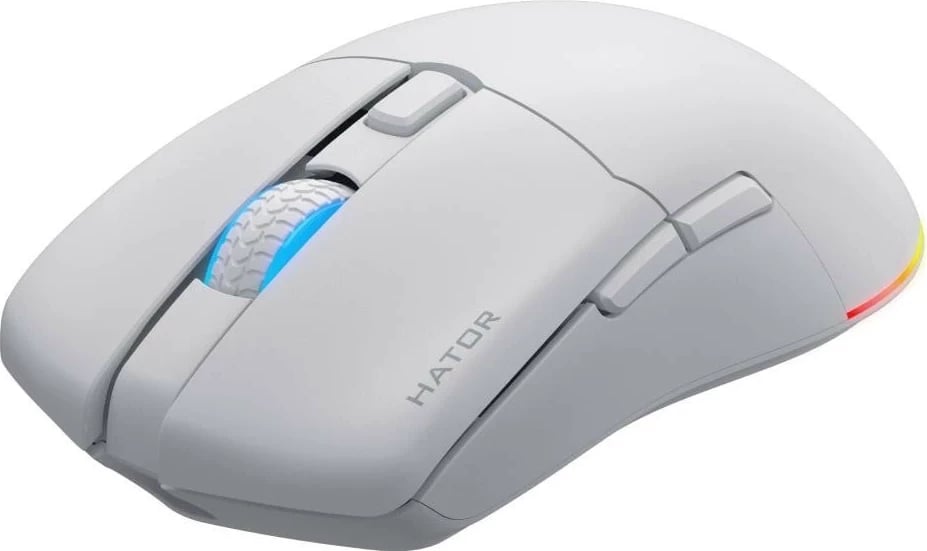 Maus wireless Hator Pulsar 3, RGB, 12000 DPI, i bardhë