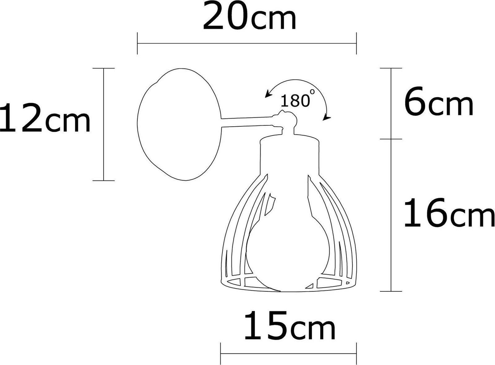 Llambë muri Opviq, Kemah - N-1238, metal, ngjyrë e zezë dhe bronzi Llambë muri Opviq, Kemah - N-1238, metal, ngjyrë e zezë dhe bronzi