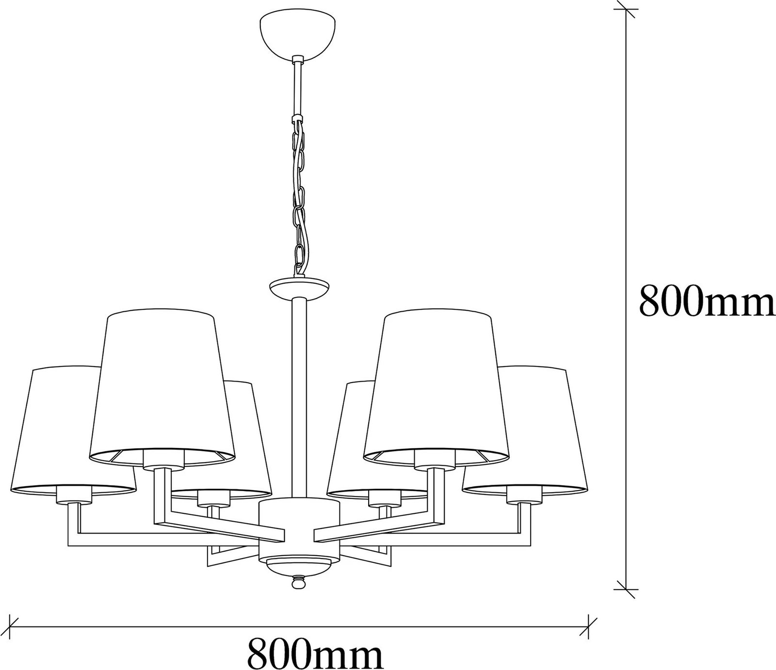 Llambadar Opviq, Profil - 4644, ngjyrë e zezë dhe krem, trup metalik, kapak stofi, 80x80cm