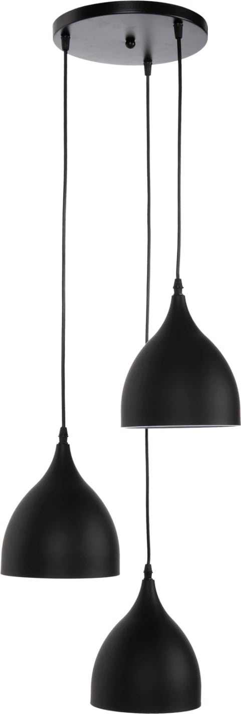 Llambë varëse tavani 3-dritash, metal i zi, FH4137, Φ33x33-115H cm Llambë varëse tavani 3-dritash, metal i zi, FH4137, Φ33x33-115H cm