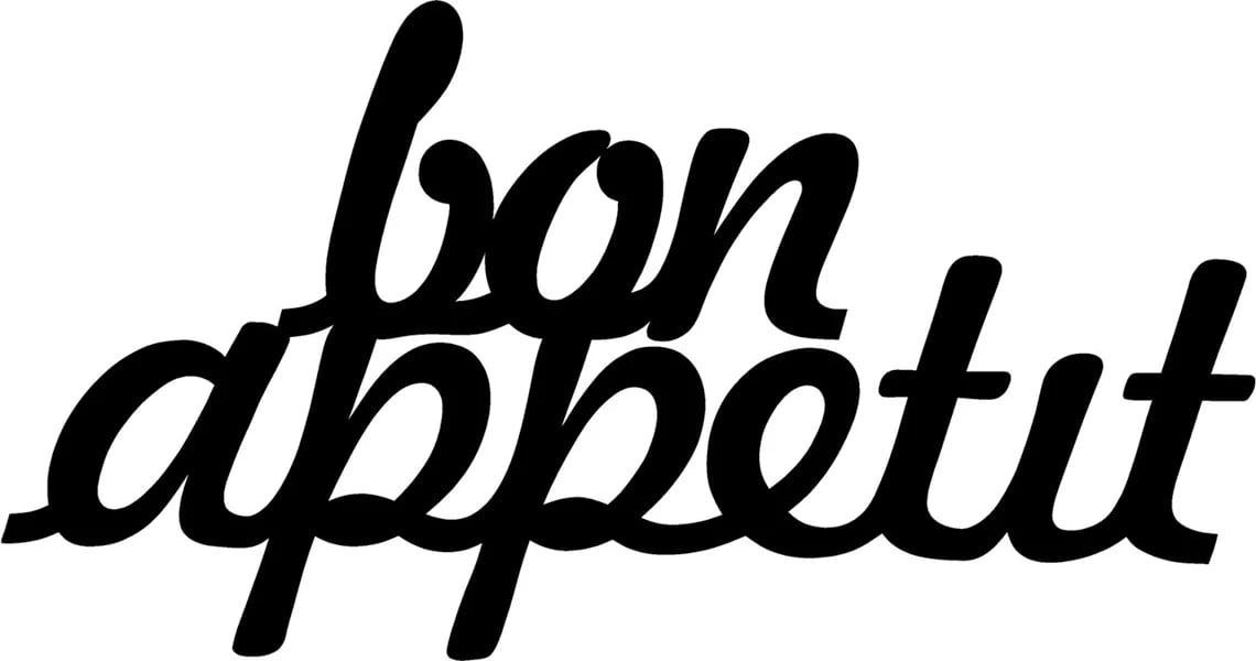 Aksesor muri dekorativ metalik, Bon Appetit, i zi, 50x30cm