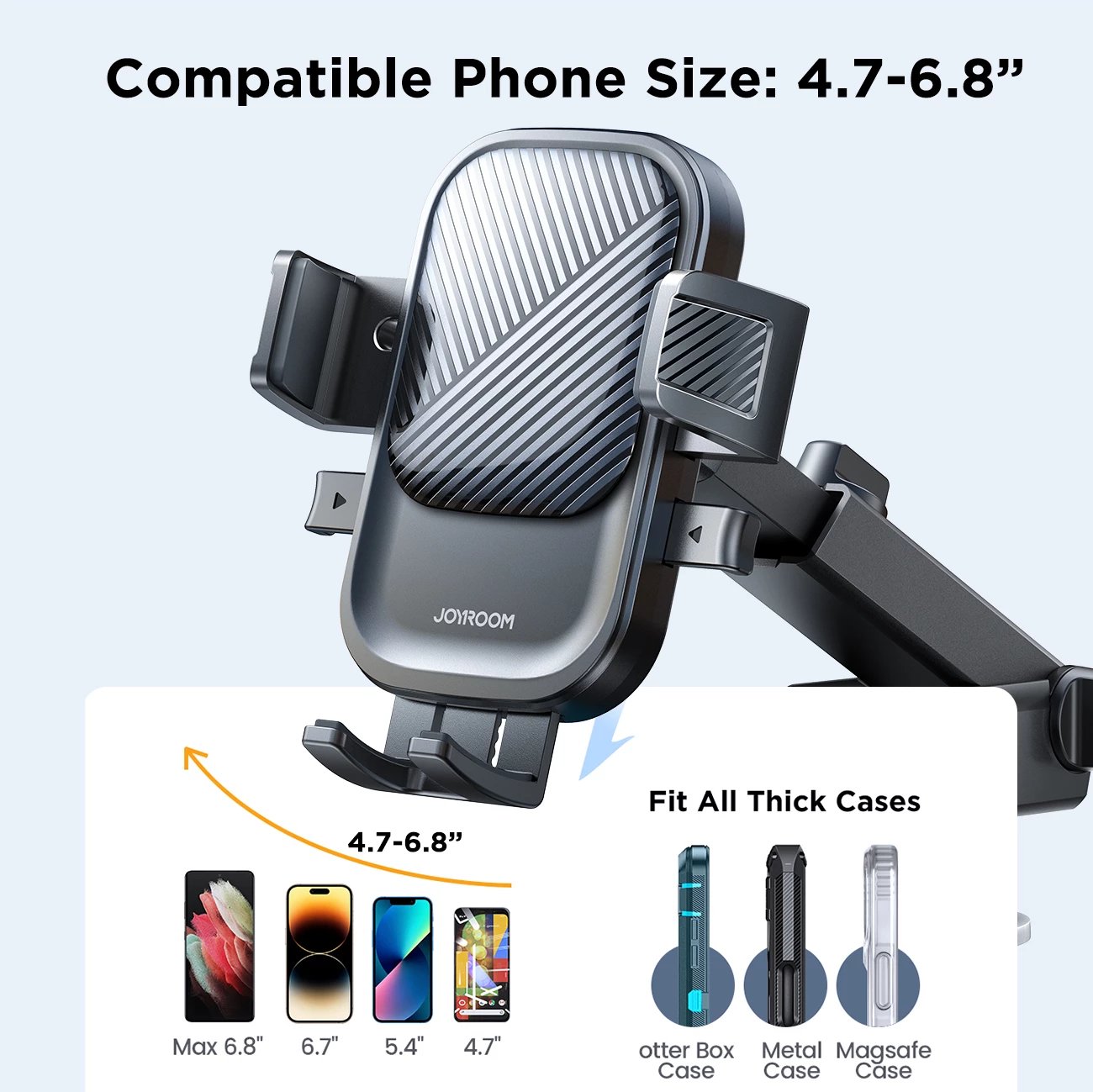 Mbajtës telefoni për veturë Joyroom JR-OK6, për panel ose xham, i zi
