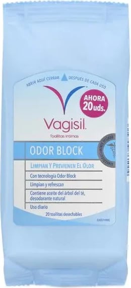 Letra të lagura intime unisex Vagisil Odor Block 10 copë