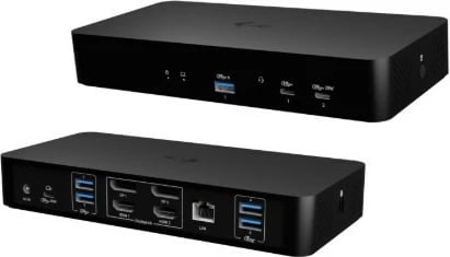 Kasë docking i-tec CAINTGDUAL4KDOCPD, 100W Power Delivery, e zezë