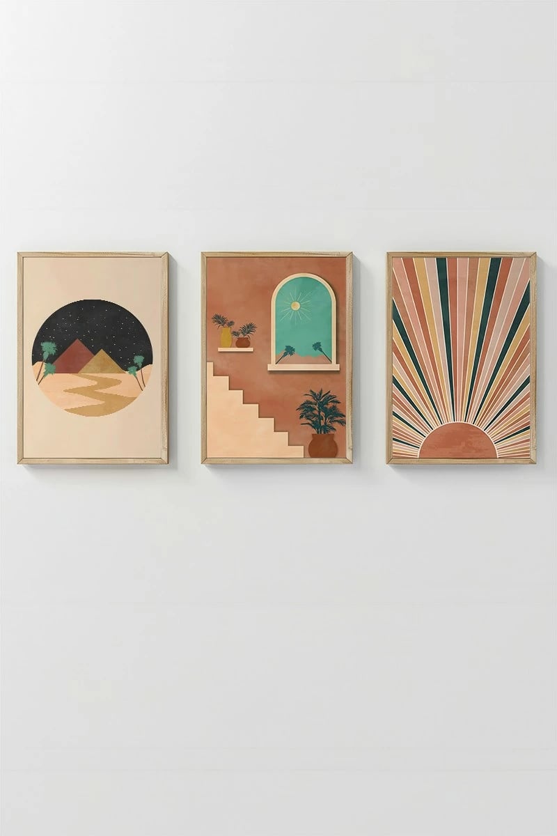 Pikturë dekorative me kornizë (3 copë), Wallity, 3Dartsohoset5