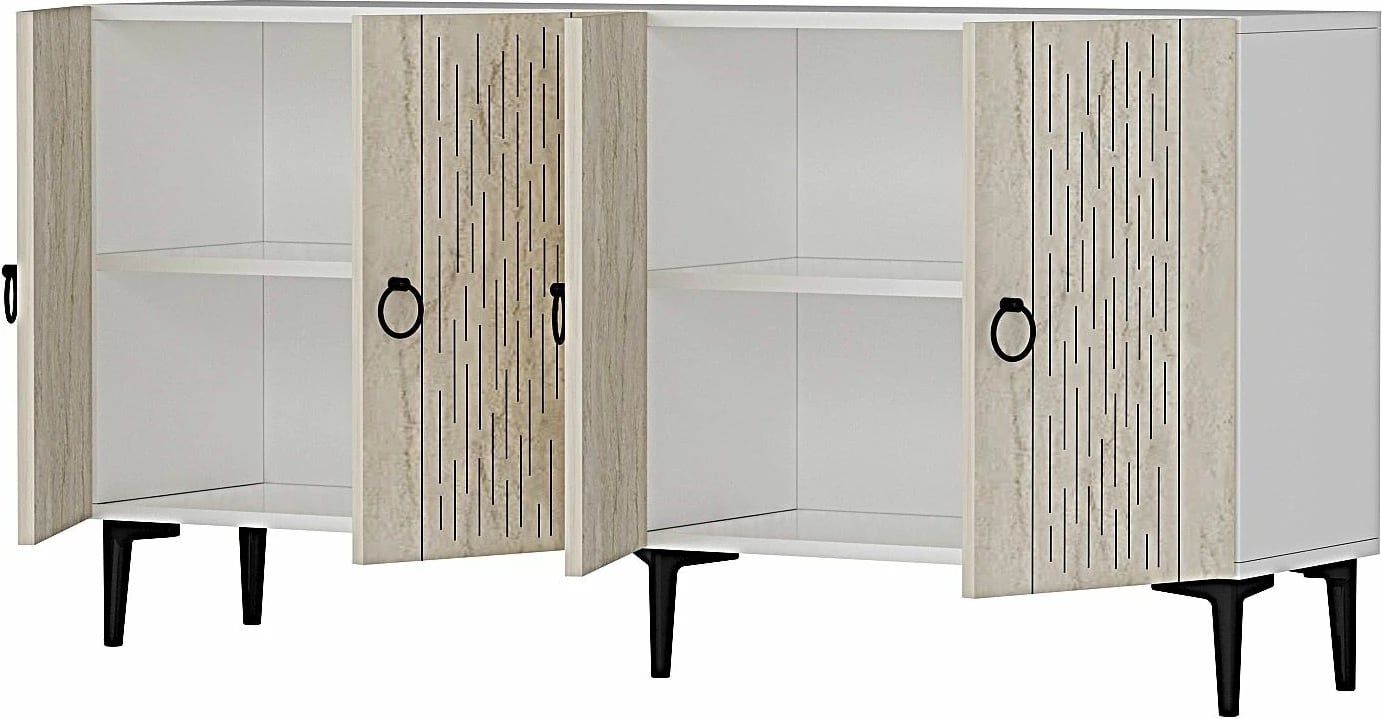 Konsol Skye Decor, Rain 150, e bardhë, travertin