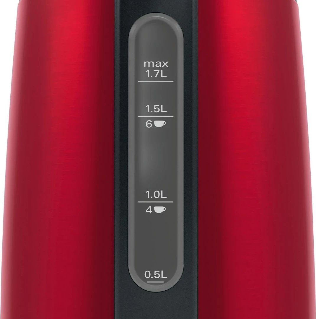 Çajnik elektrik Bosch TWK3P424, 1.7 L, 2400 W, Gri, Kuq