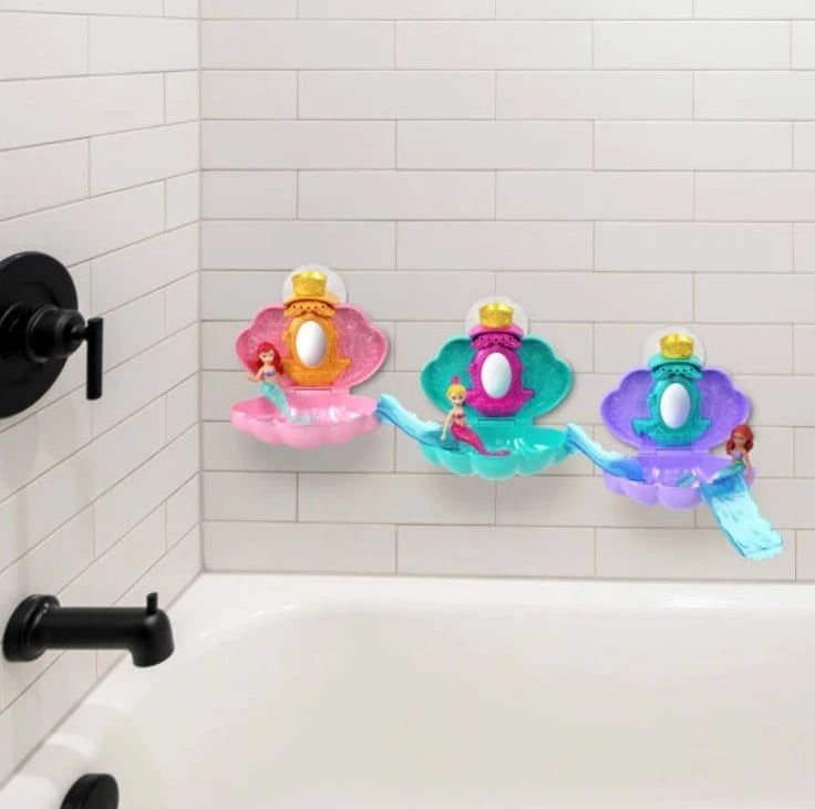 Set lodër Disney Princess The Little Mermaid në guaskë, Mattel JBL34, me kukull sirenë, për vajza