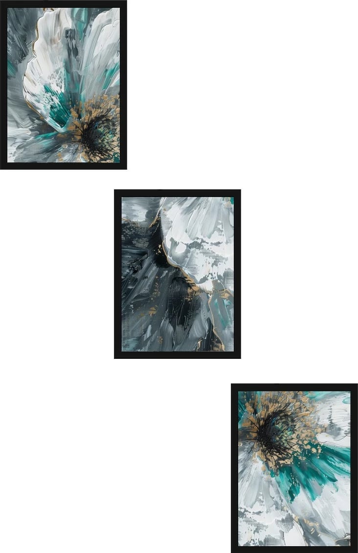 Pikturë dekorative me kornizë, 3 pjesë, Wallity, Huhu472S, 50x70cm