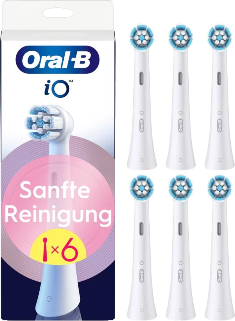 Koka furçe dhëmbësh, Oral-B, iO Gentle Clean 8700216194679, e bardhë, 6-pack