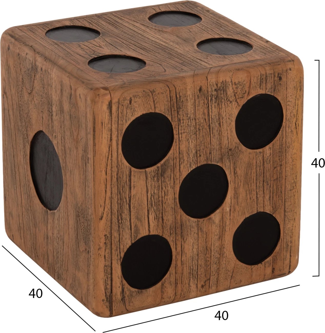 Karrige për bar DICE FH7899, dru teak, ngjyrë arre, 40x40x40 cm