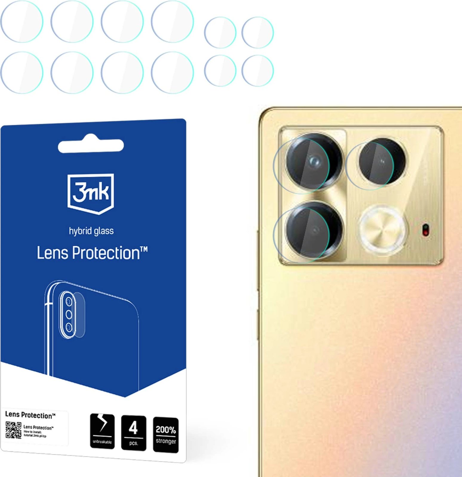 Mbështjellës xhami për kamerë 3mk Protection për Infinix Note 40, Transparent