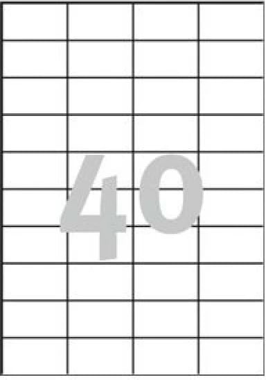 Etiketa vetëngjitëse, Avery Zweckform, 3651, 52.5 x 29.7 mm, A4, paketë 100 fletë, bardhë