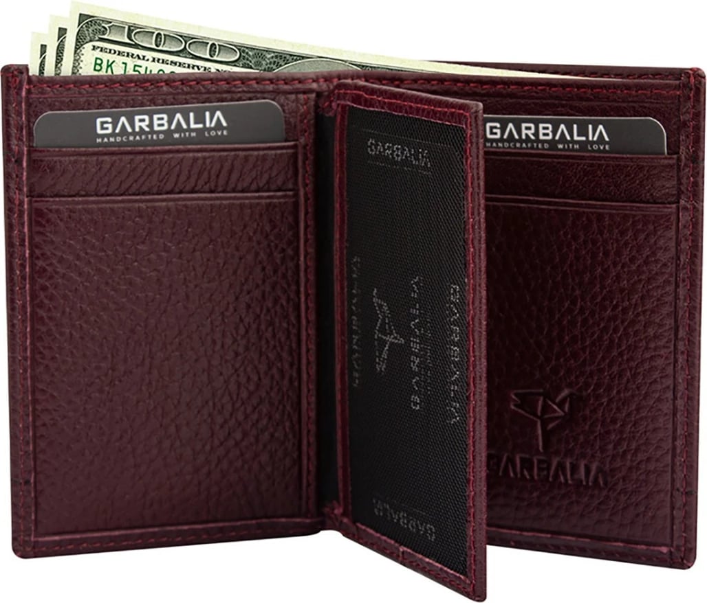 Portofol për burra, ngjyrë e kuqe claret, Zoozie Bags, Franklin