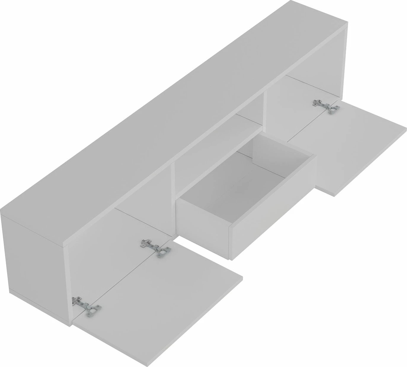 Komodë TV Skye Decor, 1301-DROP-1, e bardhë, e zezë