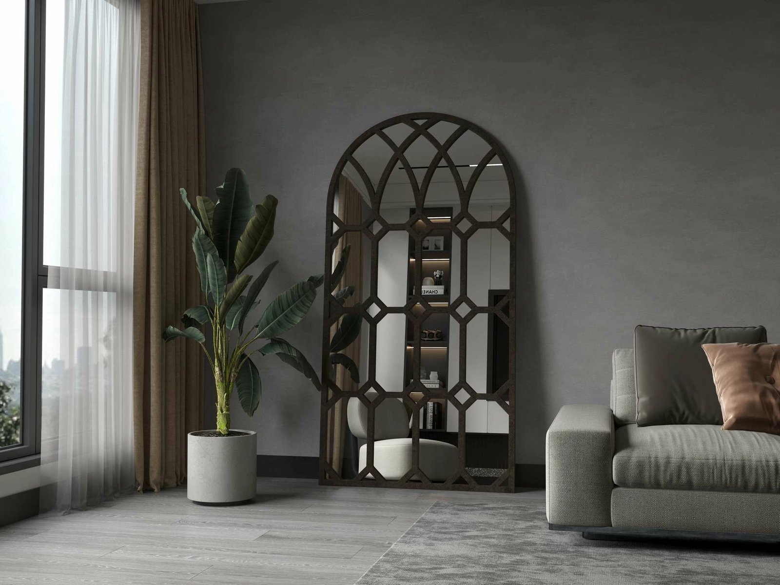 Pasqyrë Cheval, ngjyrë kafe, Skye Decor, 90x180cm