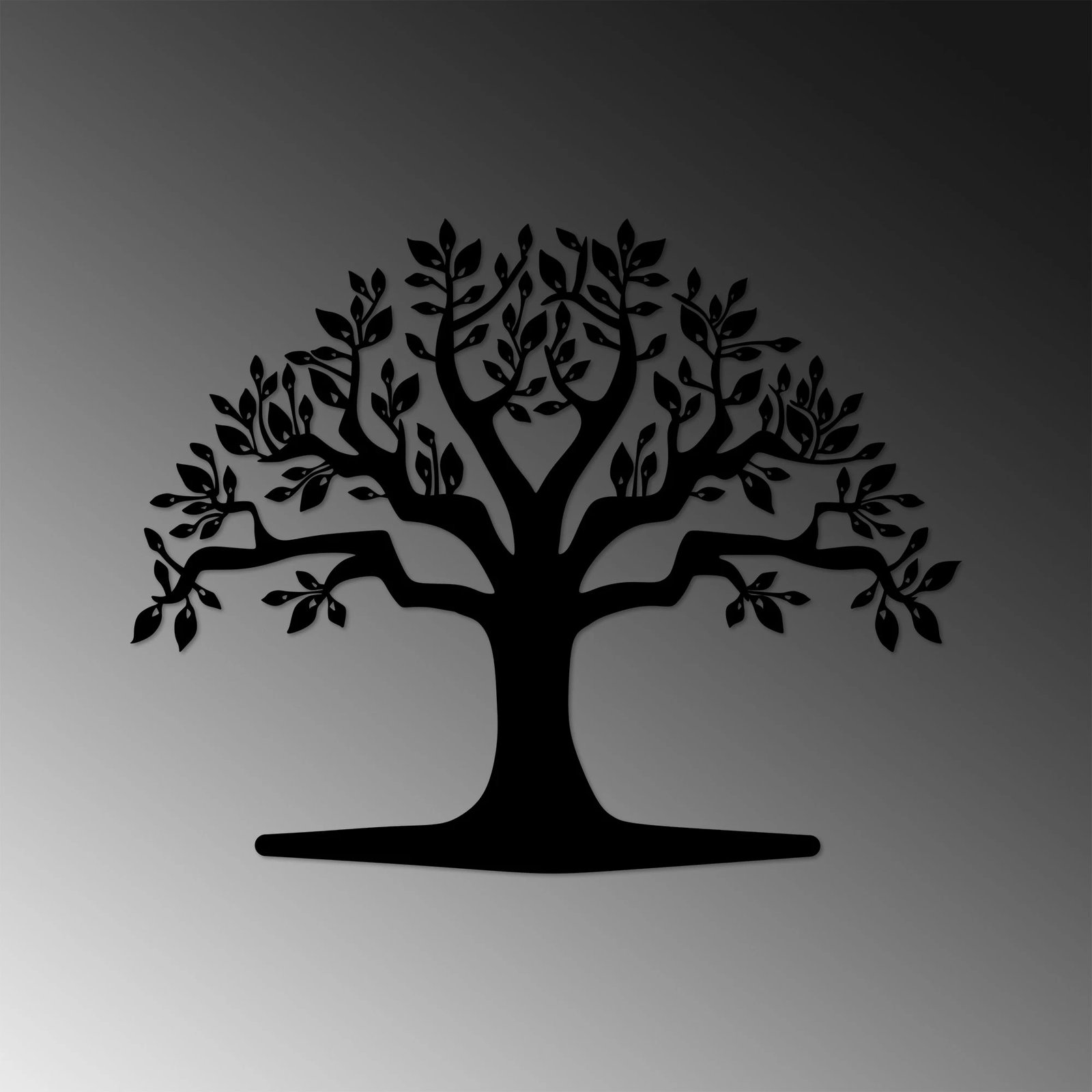 Aksesor dekorativ muri prej metali, Monumental Tree 20, ngjyrë e zezë, 55x70cm