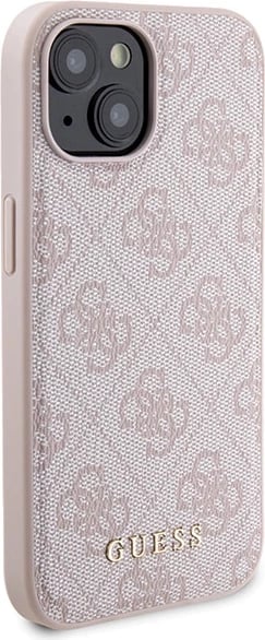 Mbështjellës Guess 4G Metal Logo me powerbank MagSafe 5000mAh për iPhone 15, Rozë, Set