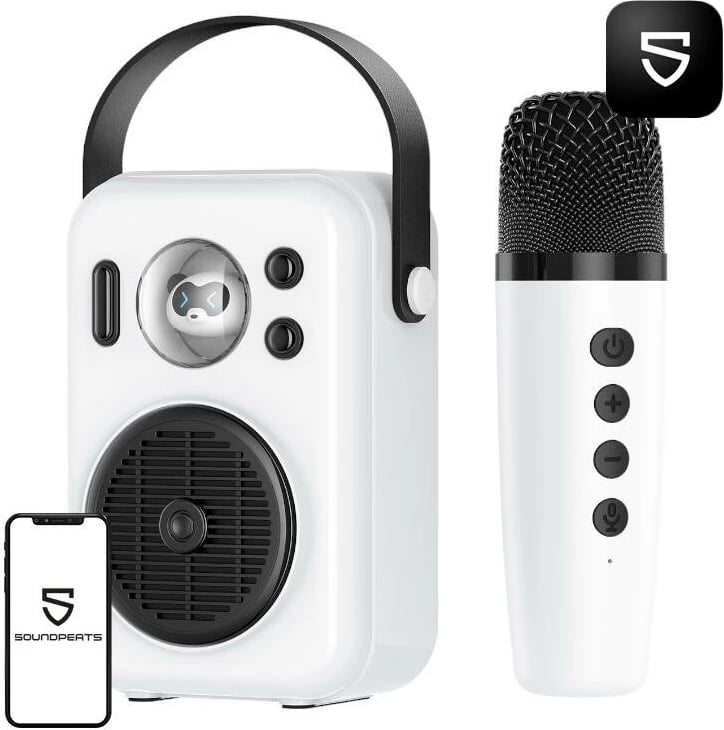 Altoparlant Bluetooth Soundpeats Hi-sing me mikrofon wireless, i bardhë, set