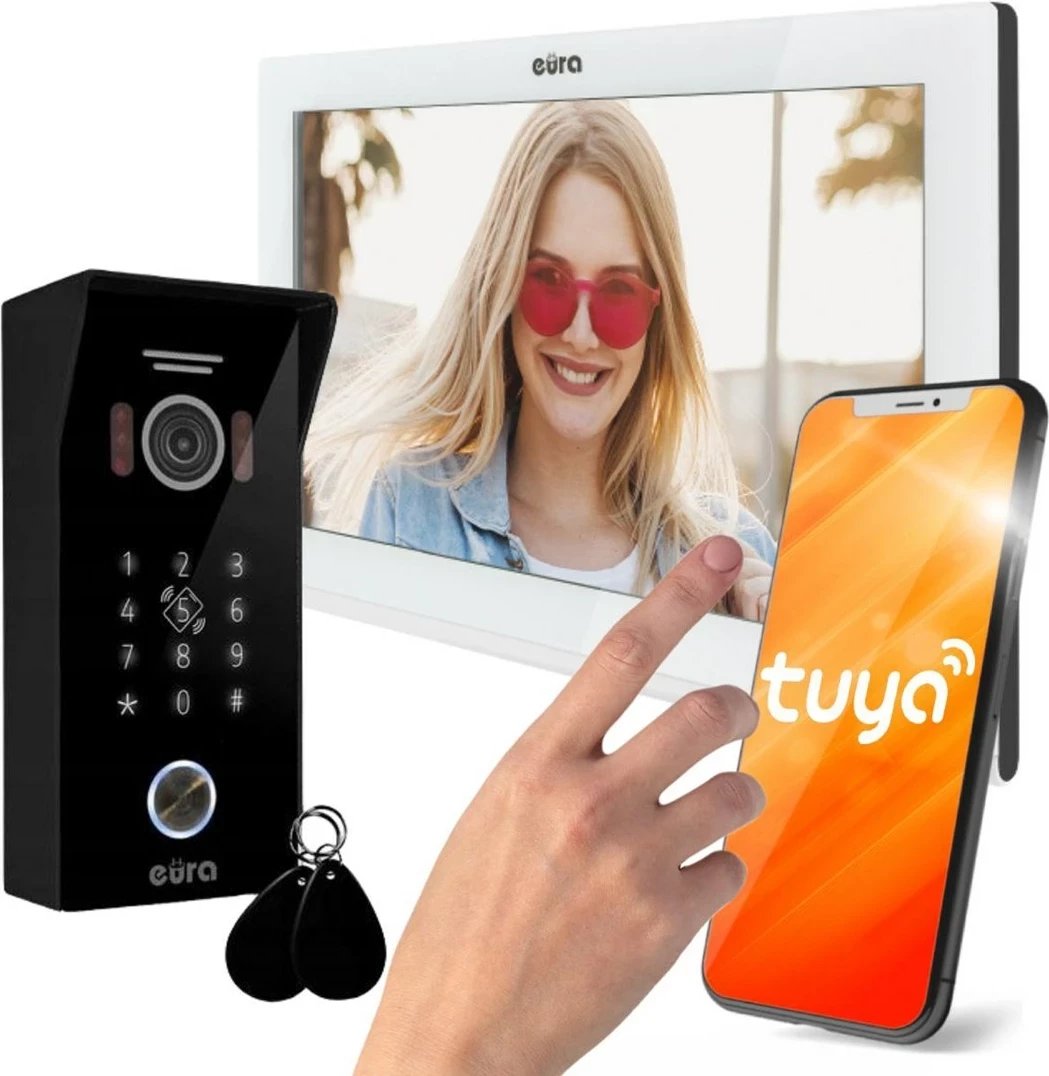 Wideodomofon Eura VDP-99C5, WiFi, RFID, TUYA, i bardhë