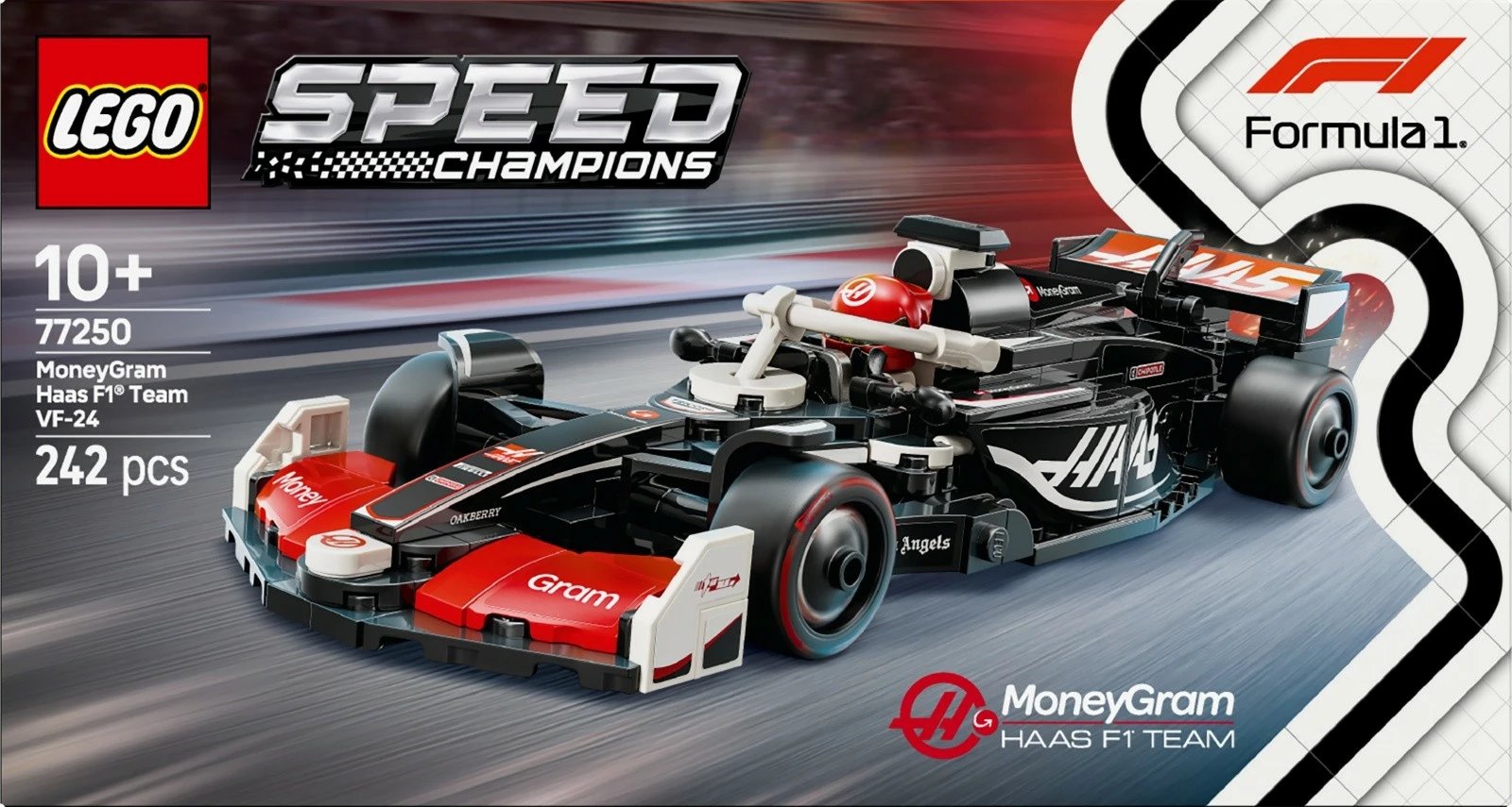 Set LEGO Speed Champions F1 Car MoneyGram Haas Team VF-24, 242 pjesë, për fëmijë 10+, Plastikë