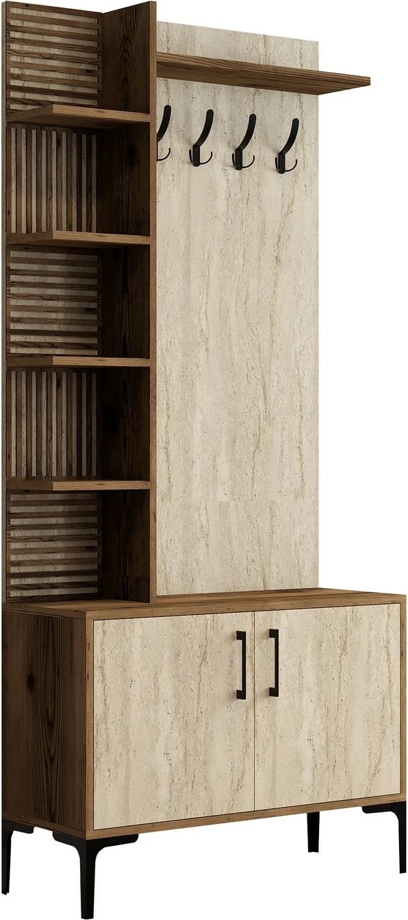 Stendë korridori Hanah Home, Viyana D, ngjyrë arre dhe travertin