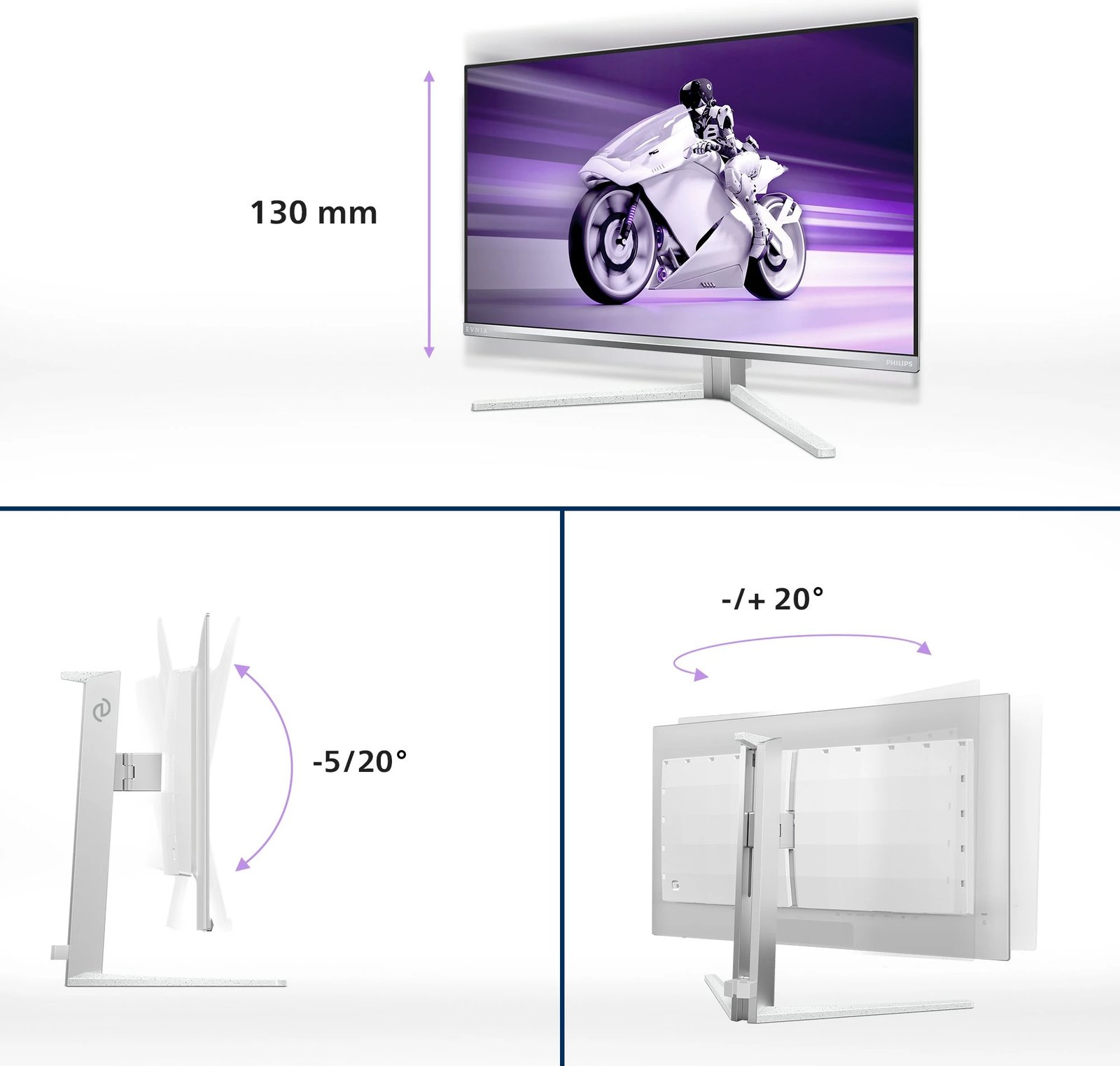 Monitor Philips Evnia 8000 27M2N8500/00, 26.5", QD-OLED, 2560x1440, 360Hz, i bardhë Monitor Philips Evnia 8000 27M2N8500/00, 26.5", QD-OLED, 2560x1440, 360Hz, i bardhë