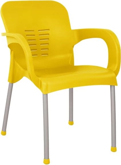 Karrige alumini KAREK FH5592.09 ngjyrë e verdhë me këmbë alumini 59x58x81 cm