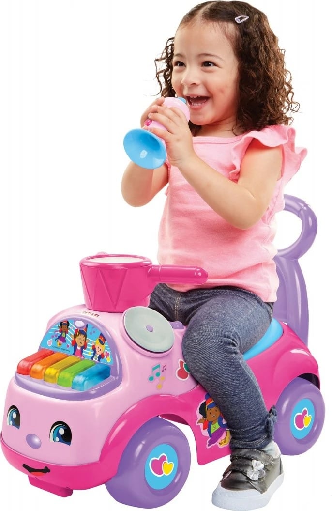 Lodër ride-on Pulio Fisher Price Musical Parade, për vajza, me muzikë, rozë/vjollcë