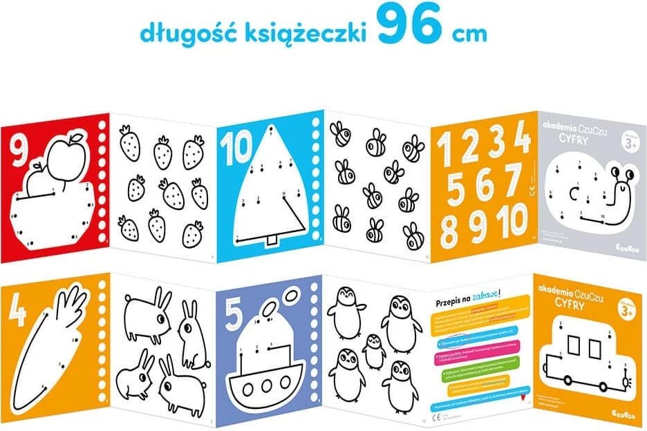 Set edukativ CzuCzu Academy Numbers me puzzle dhe libërtha ngjyrosje, shumëngjyrësh