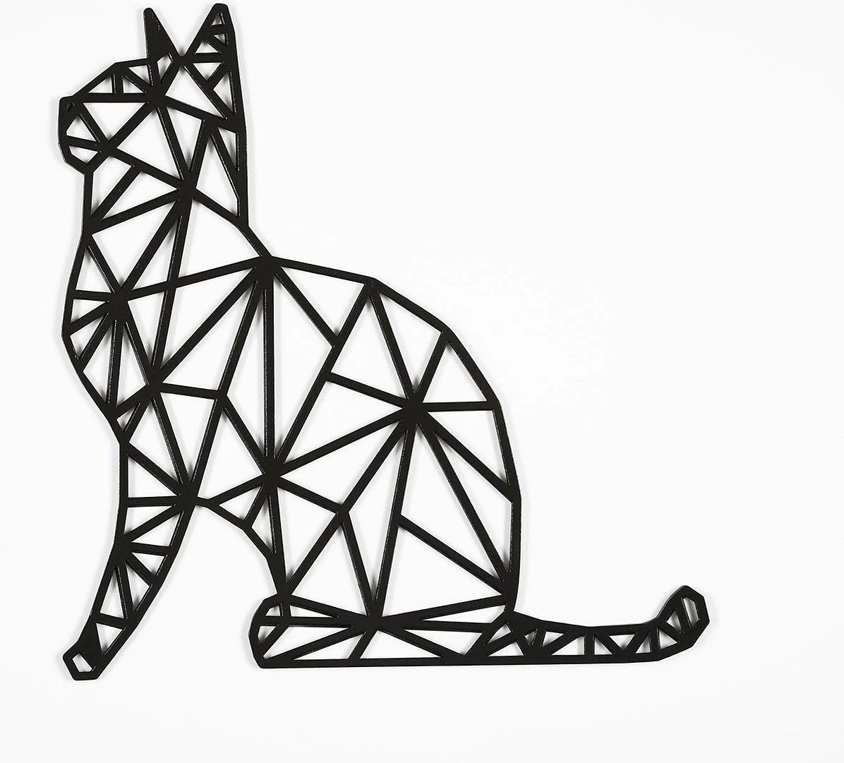 Aksesor dekorativ muri prej druri, Wallity, MTK013 v2, ngjyrë e zezë, 46x48cm