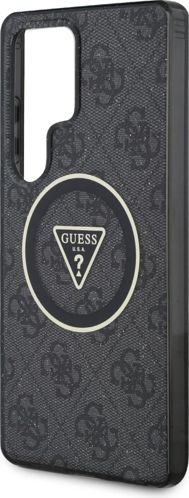 Mbështjellës Guess 4G Glitter Triangle Buttons MagSafe për Samsung Galaxy S25 Ultra, Zi Mbështjellës Guess 4G Glitter Triangle Buttons MagSafe për Samsung Galaxy S25 Ultra, Zi