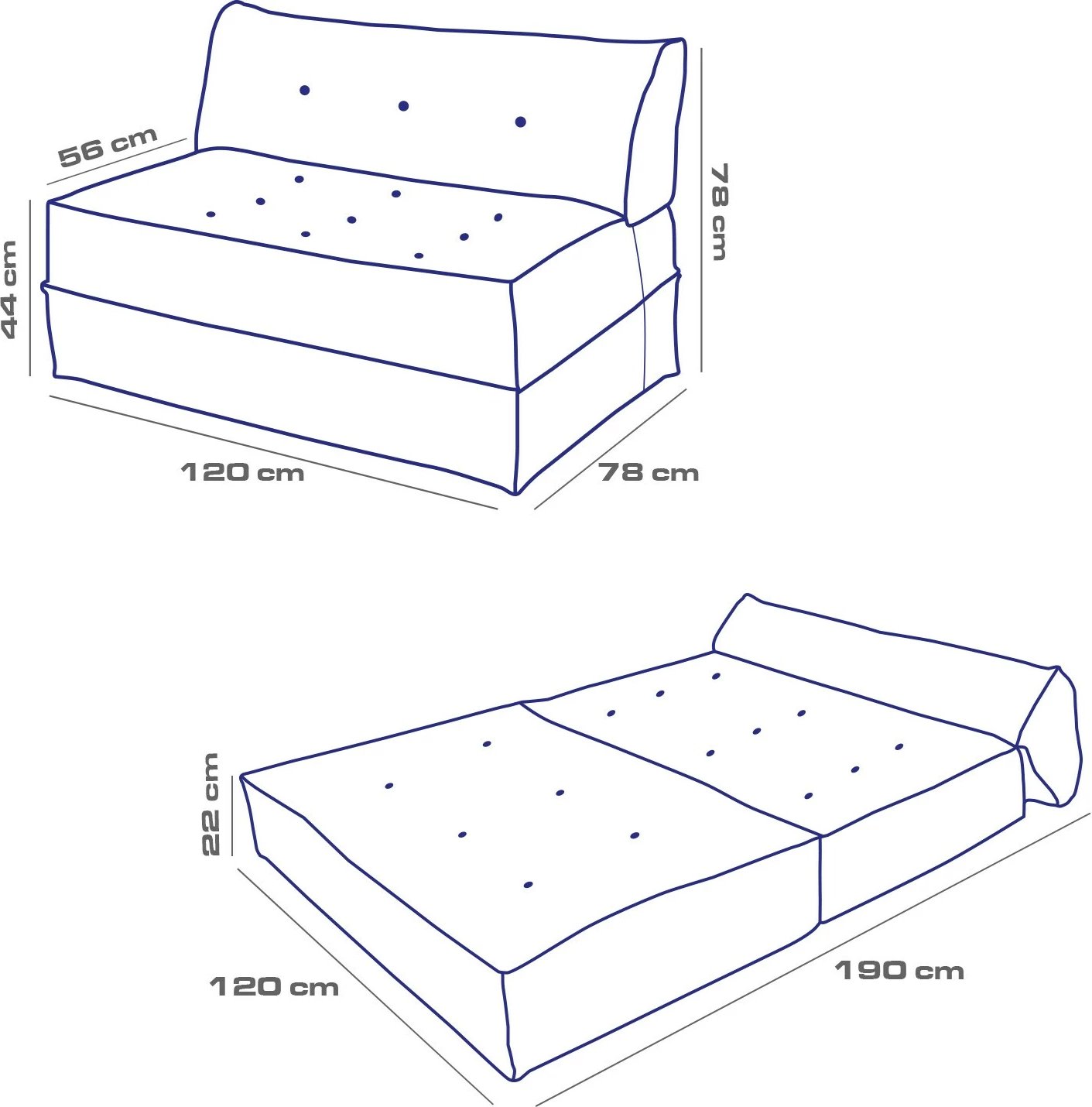 Divan-krevat 2 vendësh, Atelier del Sofa, kadife bezhë