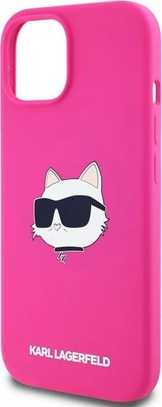 Mbështjellës Karl Lagerfeld Silicone Choupette Head MagSafe për iPhone 15 Plus / 14 Plus, Rozë