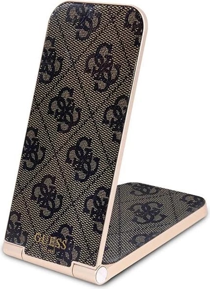 Karikues induktiv 2-në-1 Guess Pattern MagSafe, 15W, kafe, i palosshëm